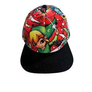Vintage 1996 Nintendo Legend Of Zelda Wind Waker HD Snapback Flat Bill Hat Cap
